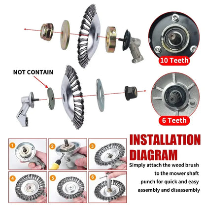 8 Inch Steel Wire Rotary Brush Cutter