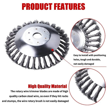 8 Inch Steel Wire Rotary Brush Cutter